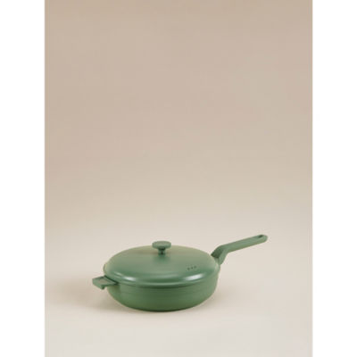 Green All In One Pan 28cm cast aluminium with steamer - British product