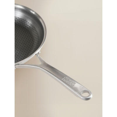 Brushed stainless steel frying pan 25cm - British product
