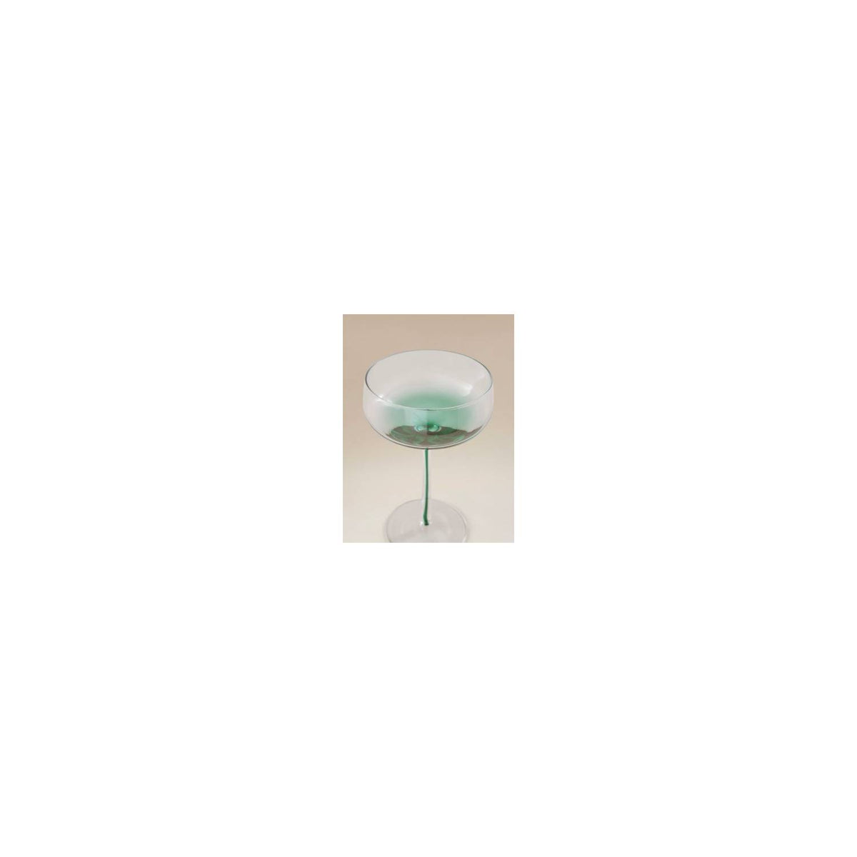 Green stem coupe glass set of 2 - British product