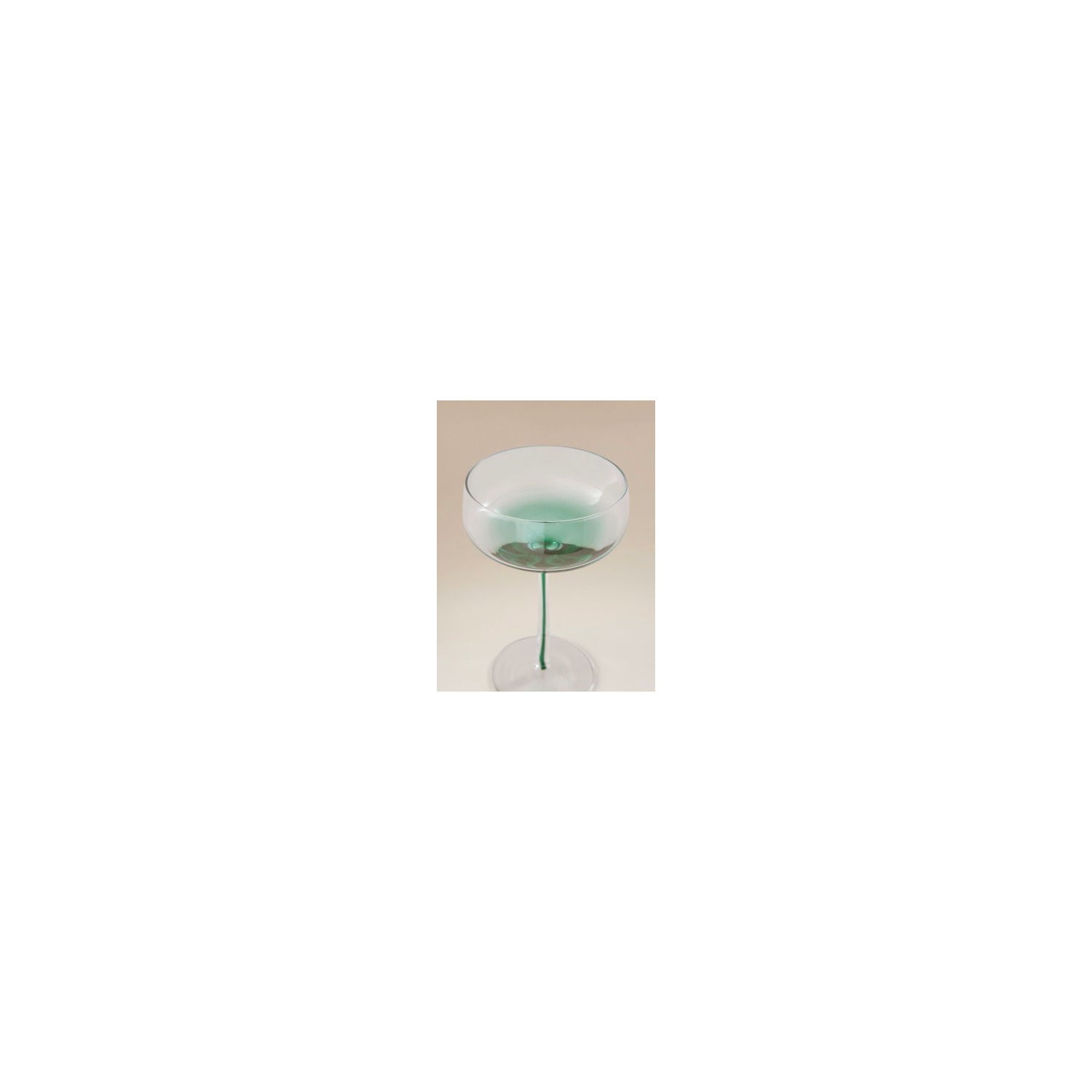 Green stem coupe glass set of 2 - British product