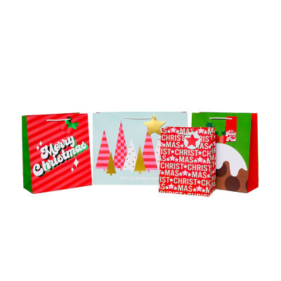 Christmas gift bags 4 pack festive print - British product