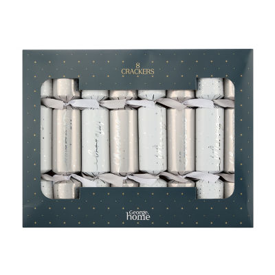 8 silver Christmas crackers (British brand)