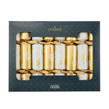 Gold Christmas crackers 8 pack with jokes - British product