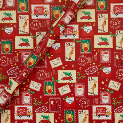 Christmas stamp print roll wrap 3.5m - British product