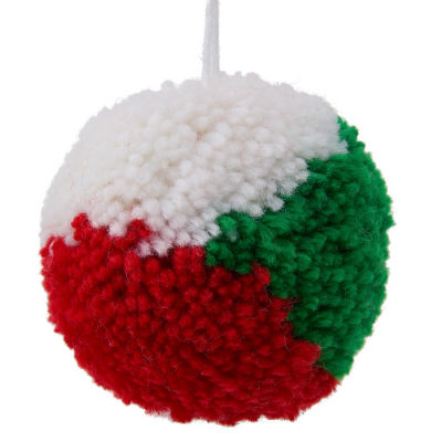 Pom pom bauble Christmas decoration 8cm, UK version
