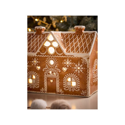 Gingerbread ceramic light-up house brown 13.5 cm (British brand)
