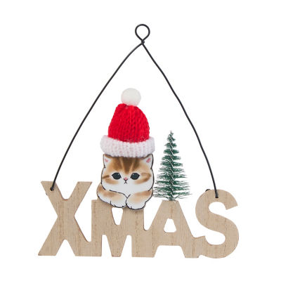 GH Decorations cat bauble MDF 15x16cm, imported from the UK