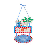 Disney Stitch Christmas sign Santa Please Stop Here, imported from the UK