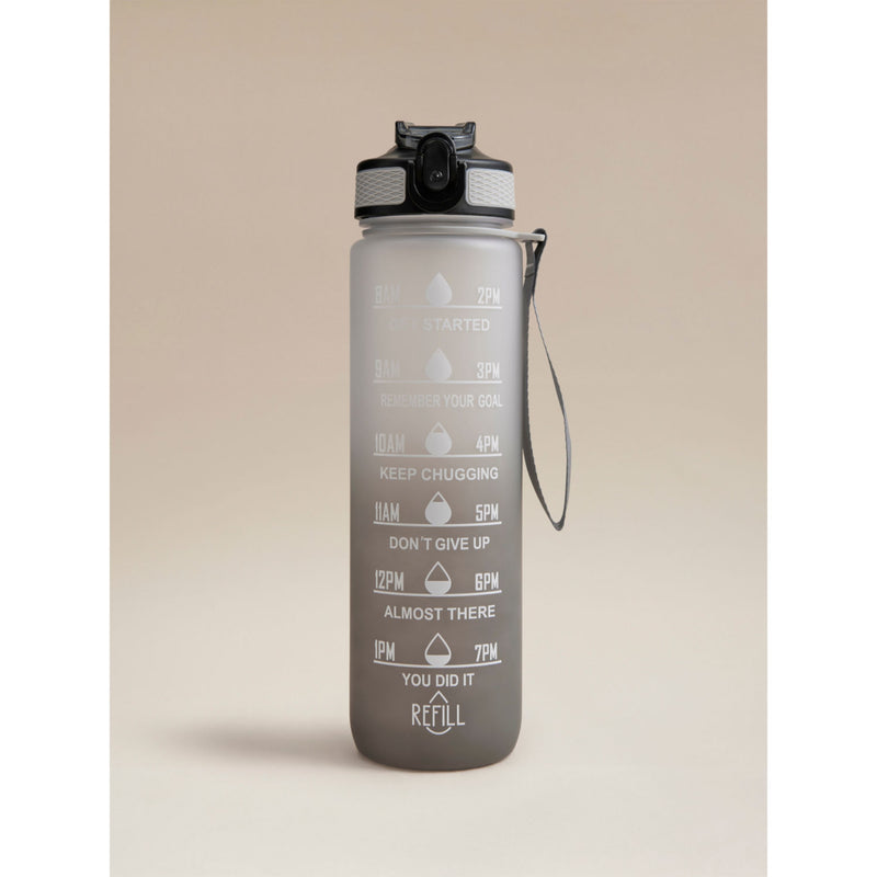 Grey ombre hydration goal drinking bottle 28cm (British brand)