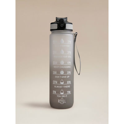 Grey ombre hydration goal drinking bottle 28cm (British brand)
