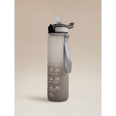 Grey ombre hydration goal drinking bottle 28cm (British brand)