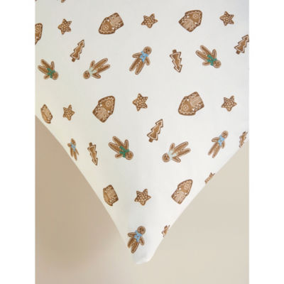 Christmas gingerbread pillowcase pair polycotton - British product