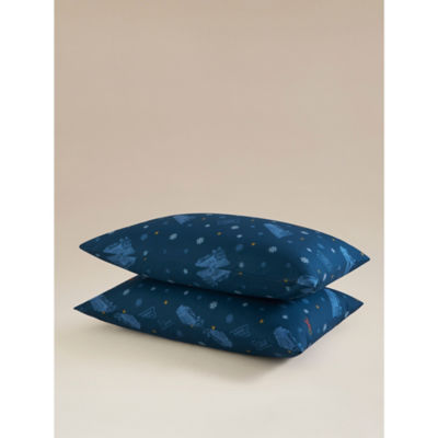 Polar Express pillowcase pair polycotton multi-coloured, imported from the UK