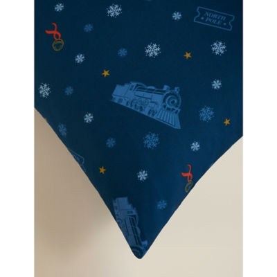 Polar Express pillowcase pair polycotton multi-coloured, imported from the UK