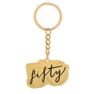 Widdop Keyring 50 gold 50th birthday keyring, UK version