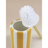 Yellow and white striped toilet brush 37cm, imported from the UK