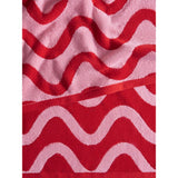 Red and pink wiggle cotton bath towel (British brand)