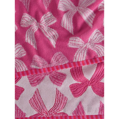 Pink bows cotton hand towel, imported from the UK