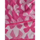 Pink cotton bath towel with bow design - British product