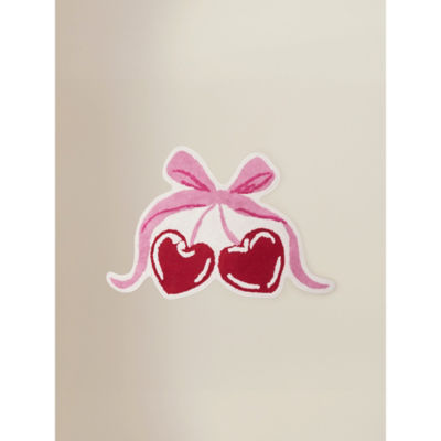 Bow heart cherries cotton bath mat 63x80cm, imported from the UK
