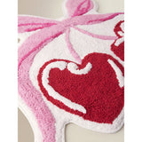 Bow heart cherries cotton bath mat 63x80cm, imported from the UK