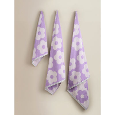 Lilac Flower Cotton Bath Sheet - British product