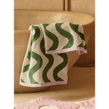 Green wiggle cotton hand towel (British brand)