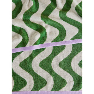 Bath towel green wiggle design, imported from the UK