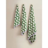Green wiggle cotton bath sheet, UK version
