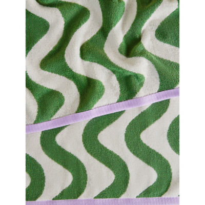 Green wiggle cotton bath sheet, UK version