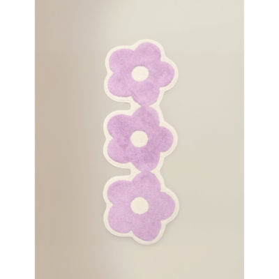 Lilac Flower Cotton Runner Bath Mat 40x110cm, imported from the UK