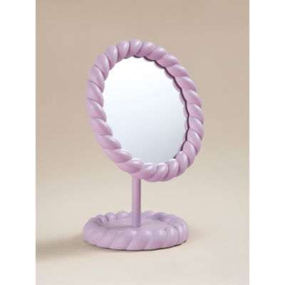 Lilac freestanding mirror with trinket tray base 19x14x26 cm (British brand)