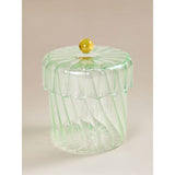 Green lidded glass jar 11x11x12 cm, imported from the UK