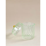 Green lidded glass jar 11x11x12 cm, imported from the UK