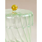 Green lidded glass jar 11x11x12 cm, imported from the UK