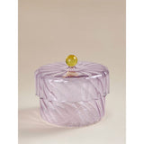 Small glass lidded jar lilac 11x11x8 cm (British brand)