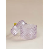 Small glass lidded jar lilac 11x11x8 cm (British brand)