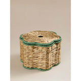 Natural flower-shape woven rattan storage box 28x28x18 cm - British product
