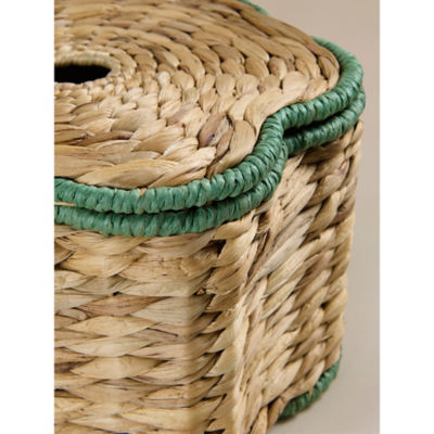 Natural flower-shape woven rattan storage box 28x28x18 cm - British product