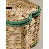 Natural flower-shape woven rattan storage box 28x28x18 cm - British product