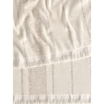 Neutral stripe cotton bath sheet, imported from the UK