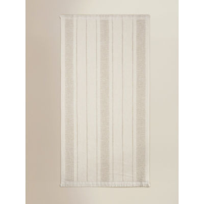 Neutral stripe cotton bath sheet, imported from the UK