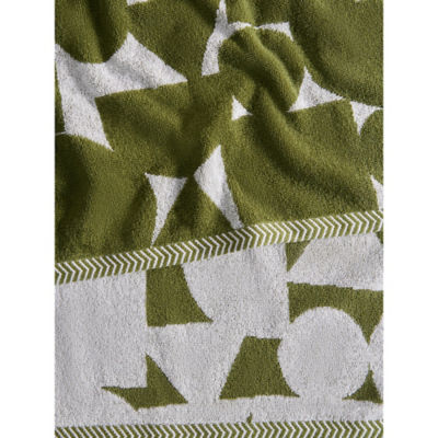 Bath towel green abstract design 100% cotton, imported from the UK