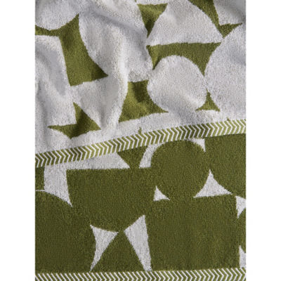 Bath towel green abstract design 100% cotton, imported from the UK