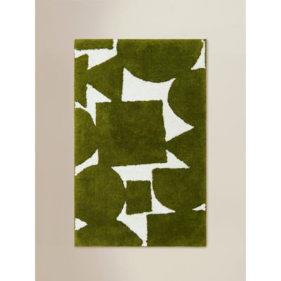 Green abstract cotton bath mat 50x80 cm, UK version