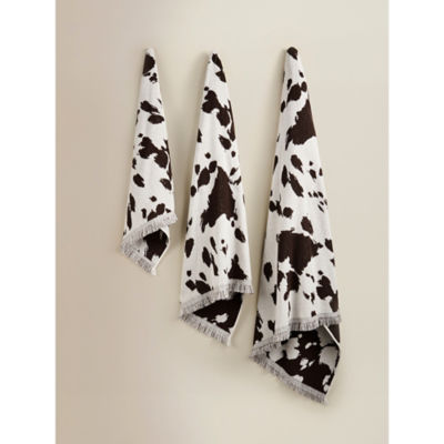 Brown Cow Design cotton bath towel cow motif - British product