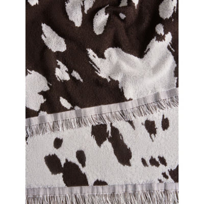 Brown Cow Design cotton bath towel cow motif - British product