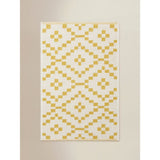 Yellow geometric cotton bath mat - British product