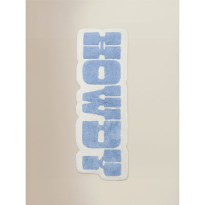 Blue Howdy cotton runner bath mat 38x115 cm - British product