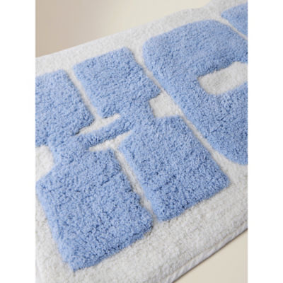Blue Howdy cotton runner bath mat 38x115 cm - British product